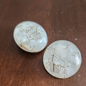 1950s Large Lucite Confetti Earrings